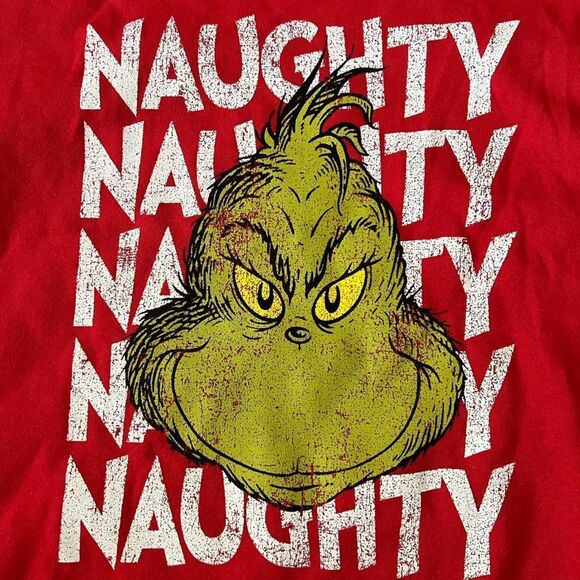 Dr. Seuss The Grinch Holiday Naughty List Crewneck Graphic Sweatshirt- Size XXL - Picture 3 of 7